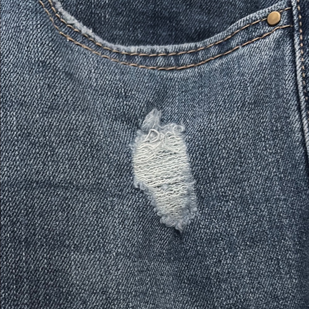 Classic Blue Distressed Ankle Jeans - Picture 7 of 15